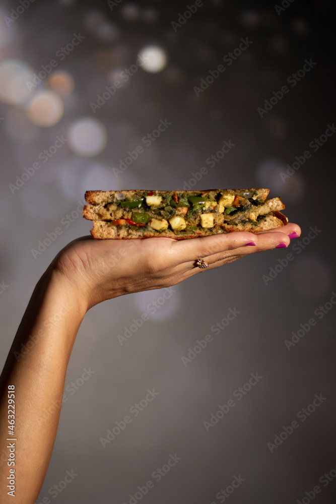 sandwich is famous all around the globe. it is basically made from bread, veggies, cheese, spices, or chutneys. sandwich is famous all around the globe. it is basically made from bread, veggies, cheese, spices, or chutneys.