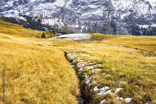 Gletscherdorf Grindelwald ,Heimat von Eigernordwand und Bergführern. Ferienort für Wanderer und Wintersportler. Mit Hotels, Restaurants, Hütten und Bars photo