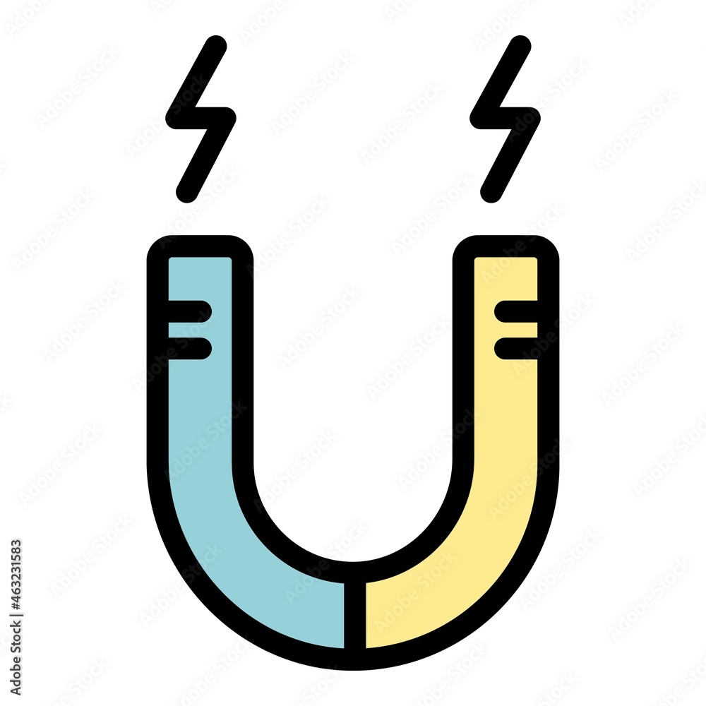 Scientist magnet icon. Outline Scientist magnet vector icon color flat isolated
