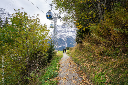 Gletscherdorf Grindelwald ,Heimat von Eigernordwand und Bergführern. Ferienort für Wanderer und Wintersportler. Mit Hotels, Restaurants, Hütten und Bars photo