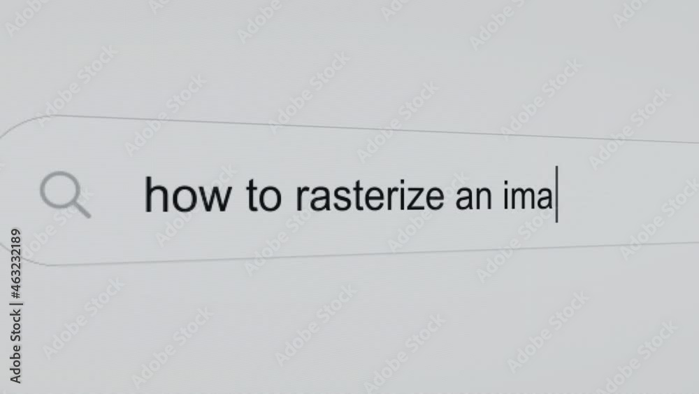 How to rasterize an image - Pc screen internet browser search engine bar typing photo editing related question.
