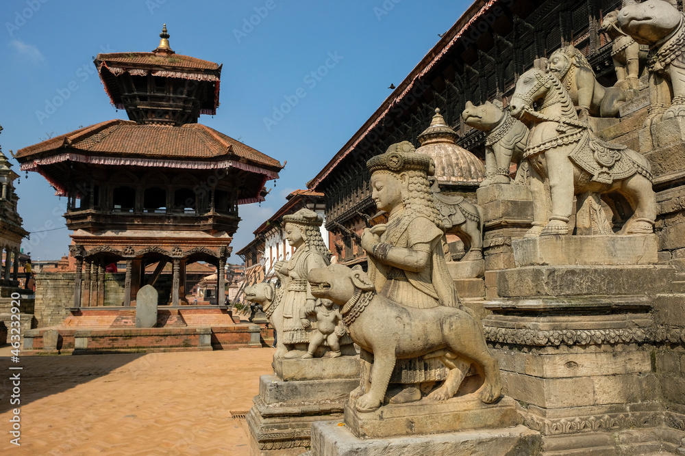 Detail of the sculptures of the Siddhi Lakshmi Temple in Durbar Square in Bhaktapur, Khatmandu Valley in Nepal. Detail of the sculptures of the Siddhi Lakshmi Temple in Durbar Square in Bhaktapur, Khatmandu Valley in Nepal.
