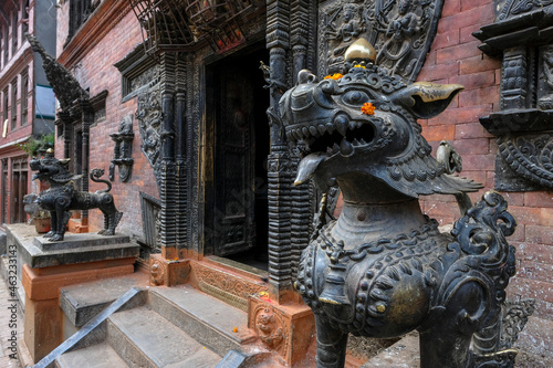 Detail of the Nava Durga Temple in Bhaktapur in the Kathmandu Valley, Nepal. photo