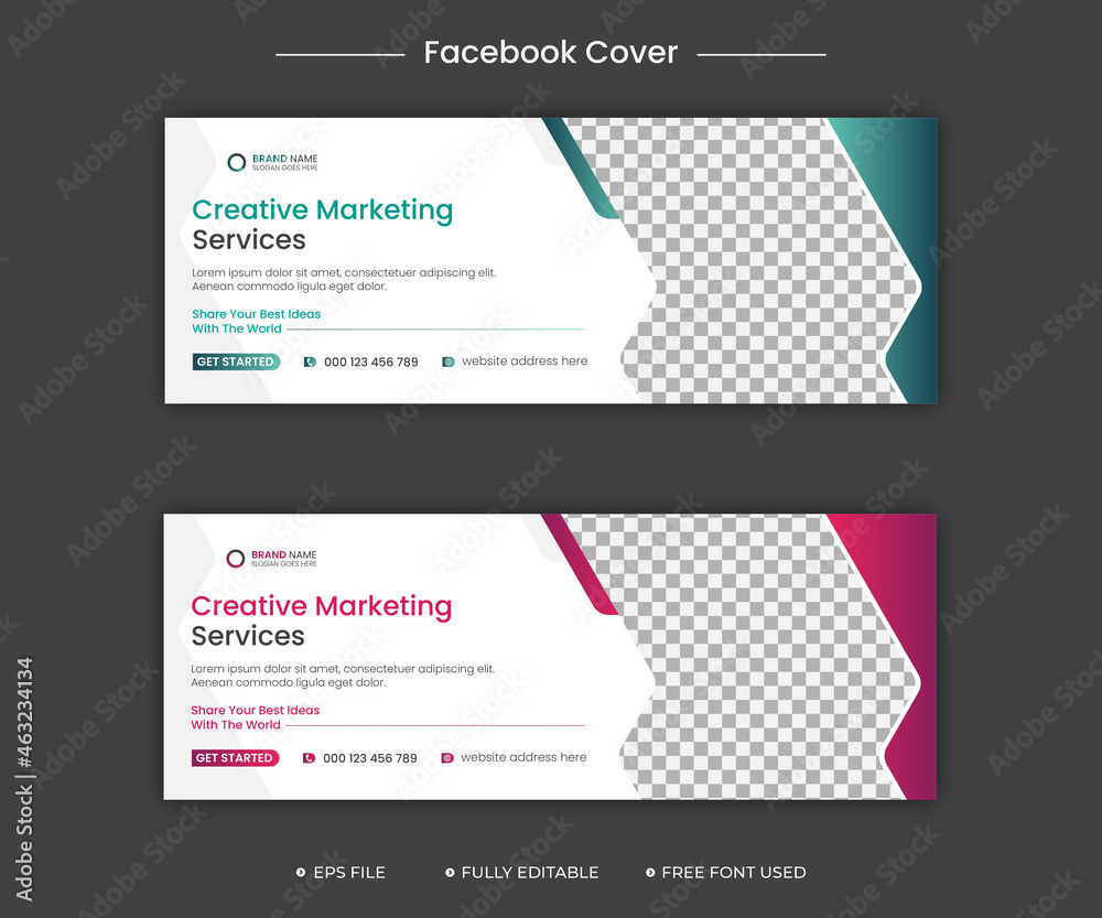 Digital marketing or creative marketing facebook cover and web banner vector design template, Digital marketing business social media cover post illustration