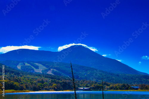 Autumn leaves of Tateshina, Hemako Lake Lake