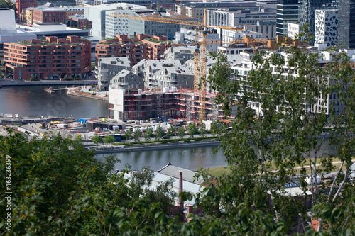 Photography view of the harbour in the city, Oslo, Norway