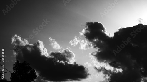 Beautiful Black and white cloud and sky in the nature.