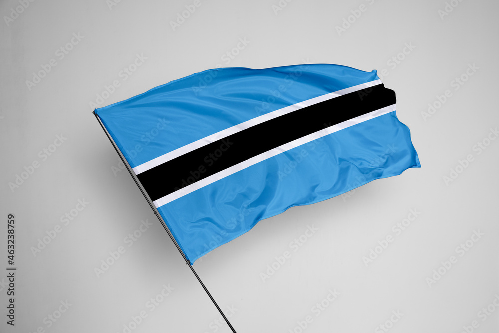 Botswana flag isolated on white background. close up waving flag of ...
