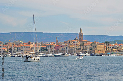 Panorama of the Sardinian city of Alghero from the sea. © robnaw