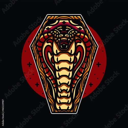 coffin tattoo vector design