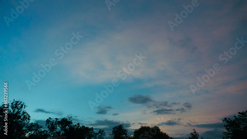 Beautiful colorful sky and clouds in the evening sunset.