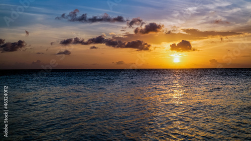 sunrise over the ocean in Maldives.