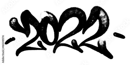 Vector illustration Black graffiti tag lettering aerosol can spray paint