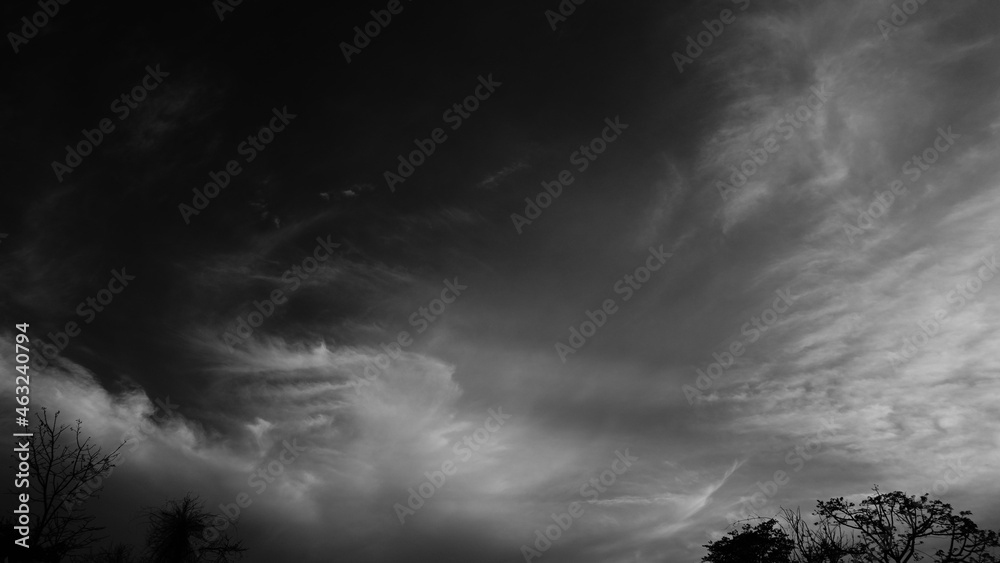 Fototapeta premium Beautiful Black and white cloud and sky in the nature.