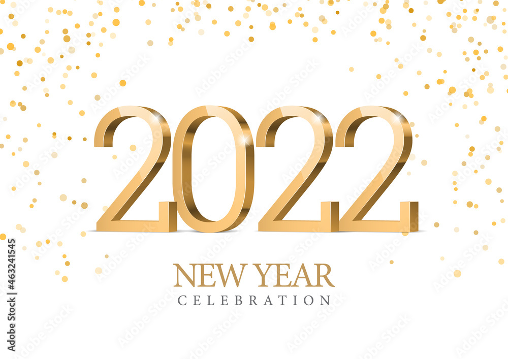 Vector text Design 2022. gold 3d numbers. Vector Vector text Design 2022. gold 3d numbers. Vector