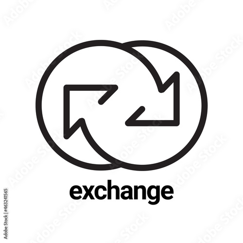 Exchange arrow icon. Symbol or emblem. vector illustration