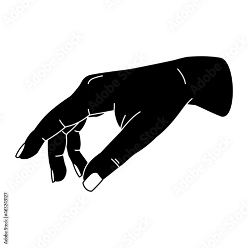 Hands gesture, human body part. Woman or man arm
