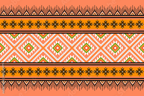 Geometric ethnic oriental seamless pattern traditional Design for background,carpet,wallpaper.clothing,wrapping,Batik fabric,Vector illustration.embroidery style - Sadu, sadou, sadow or sado