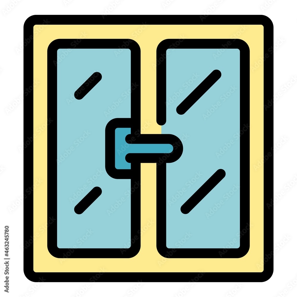 Kitchen window icon. Outline kitchen window vector icon color flat isolated Kitchen window icon. Outline kitchen window vector icon color flat isolated