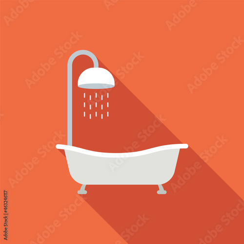 Real Estate Bathtub. Long Shadow design.