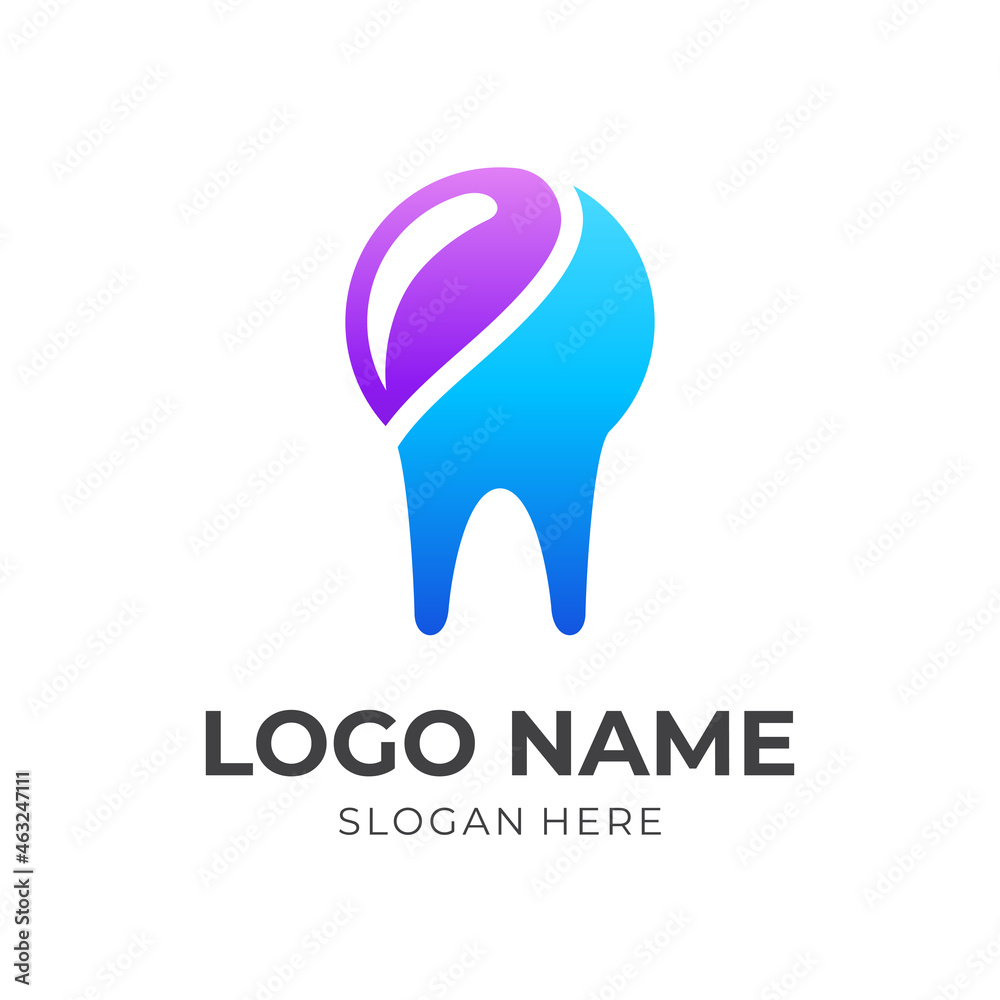 abstract dental logo design template concept vector with flat purple and blue color style abstract dental logo design template concept vector with flat purple and blue color style
