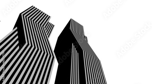 modern architecture digital 3d drawing