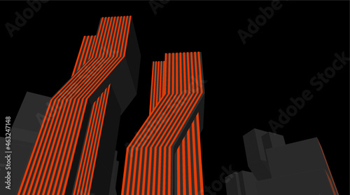 modern architecture digital 3d drawing