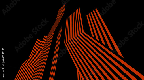 modern architecture digital 3d drawing