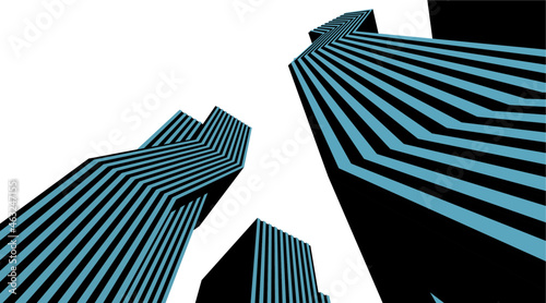 modern architecture digital 3d drawing