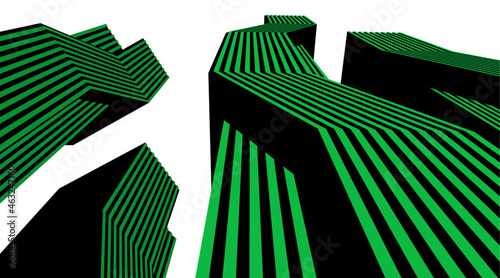 modern architecture digital 3d drawing