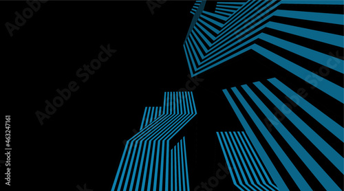 modern architecture digital 3d drawing