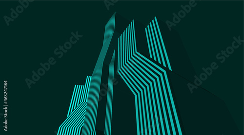 modern architecture digital 3d drawing