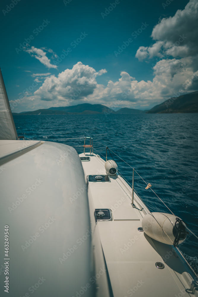 Obraz premium Travel around Greece yachts in Ionic Sea