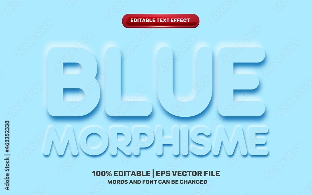 blue neomorphic neomophisme emboss 3d simple modern future editable text effect