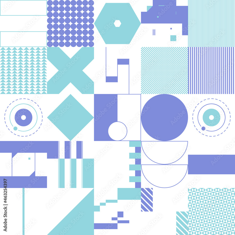 Fototapeta premium Hi-Tech Art Vector Graphics Of Various Technology Shapes and Complex Geometric Figures