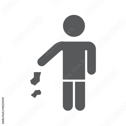 man throws trash silhouette vector icon isolated on white background. man throws trash icon for web, mobile apps, ui design and print polygraphy