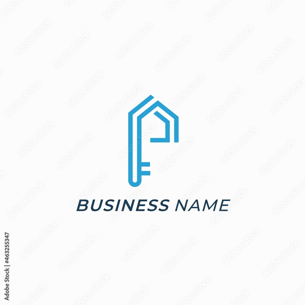 logo design home and letter P logo design home and letter P
