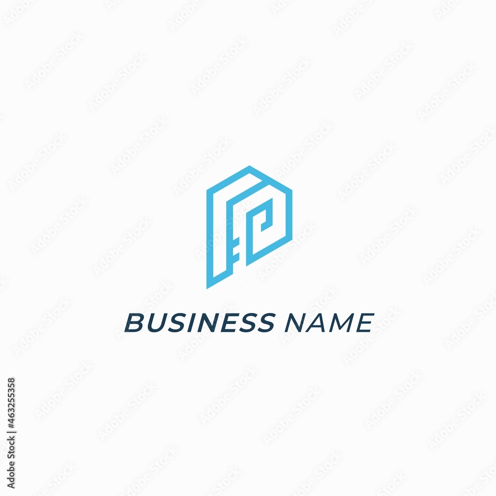 logo design polygon letter P logo design polygon letter P