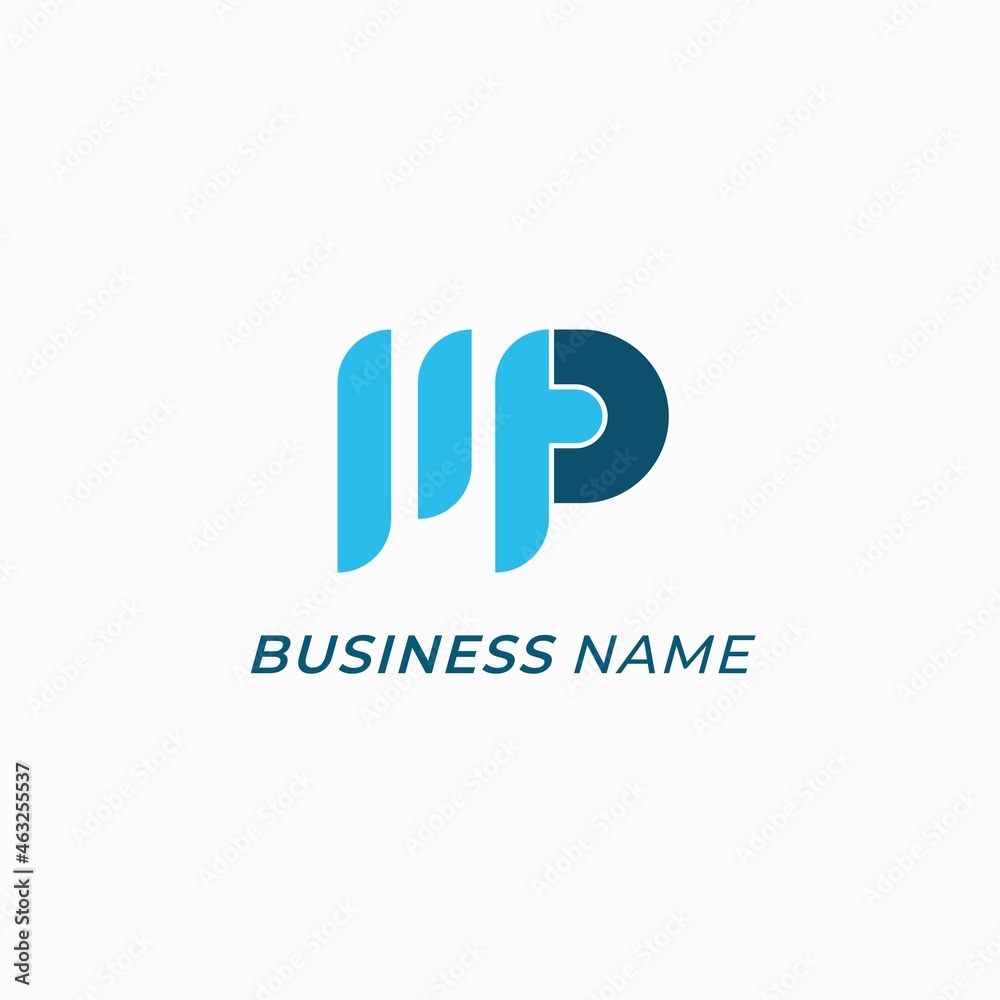 logo design letter M and P