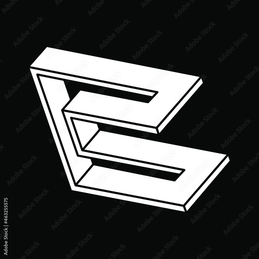 Optical illusion shapes. Optical art object. Impossible figures. Line art. Unreal geometric object. Escher paradox. Optical illusion shapes. Optical art object. Impossible figures. Line art. Unreal geometric object. Escher paradox.
