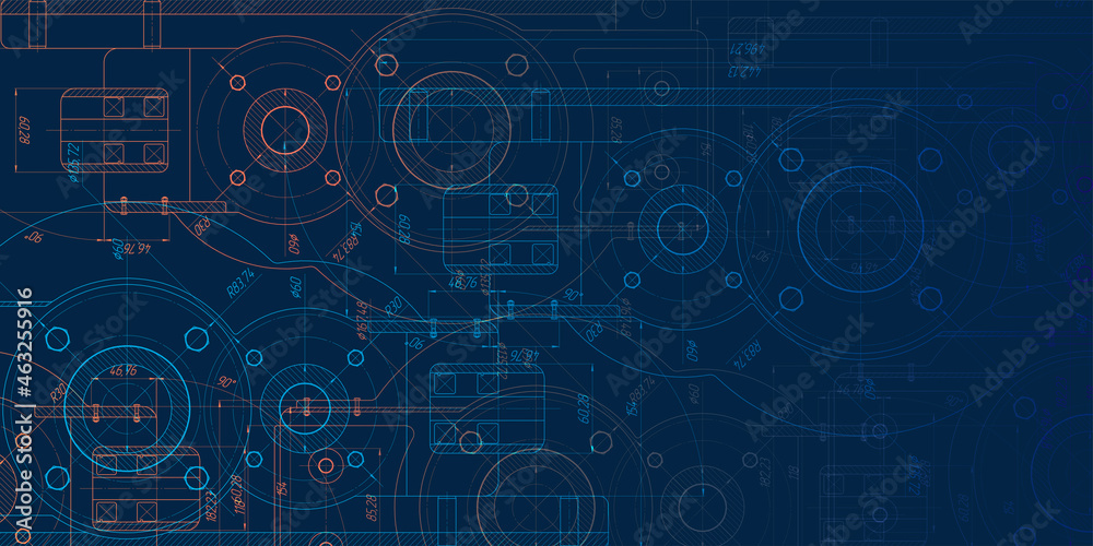 Technology background.Rotating gears. School physics.Machine technology. Vector illustration. Technology background.Rotating gears. School physics.Machine technology. Vector illustration.
