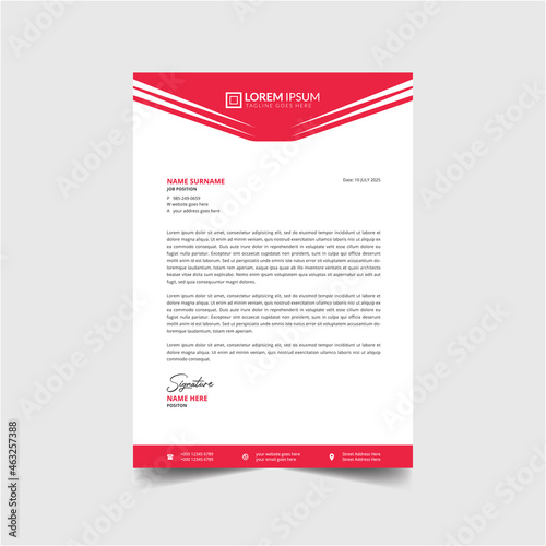 Professional business style letterhead design vector template a4 size