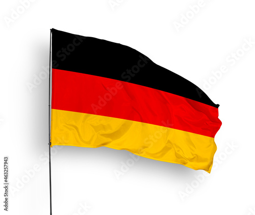Germany flag isolated on white background. close up waving flag of Germany. flag symbols of Germany. Concept of Germany.