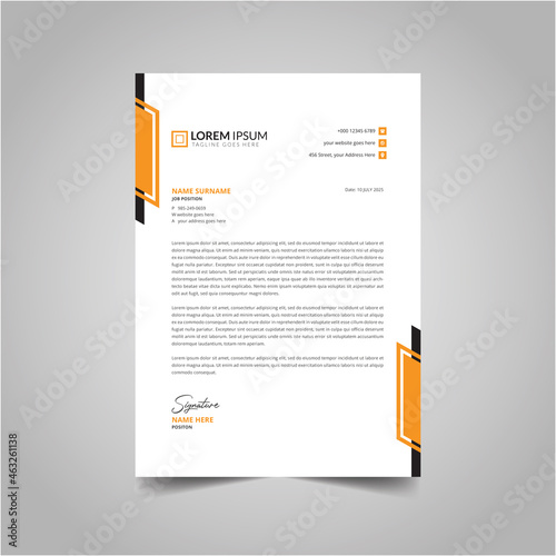 Business style letterhead template for your business, Vector letterhead template design