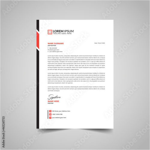 Professional business style letterhead design vector template a4 size