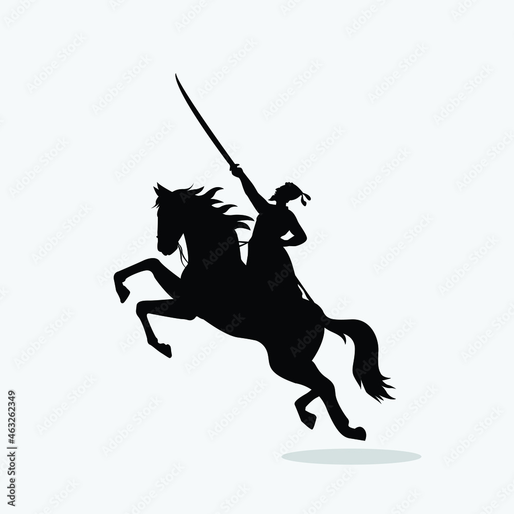 Fototapeta premium Chatrapati Sivaji Maharaj. A fighter against the Moguls, vector image of sivaji.