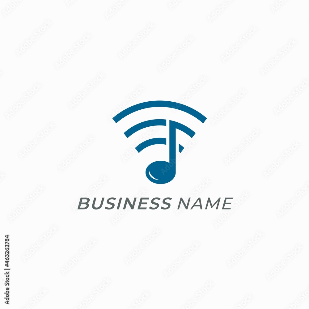 design logo combine wifi and note melody design logo combine wifi and note melody