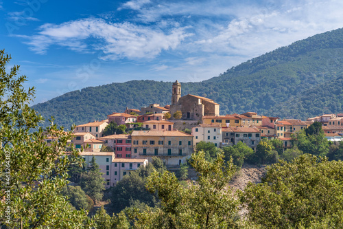 Skyline Poggio, beautiful mountain village on the Island of Elba, Tuscan Archipelago, Tuscany, Italy