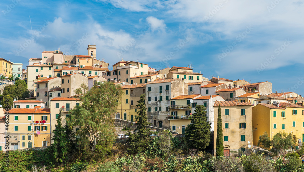 Skyline of Rio Nell`  Elba, the most beautiful village of Island of Elba, Tuscan Archipelago, Tuscany, Italy