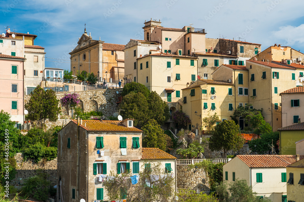 Skyline of Rio Nell`  Elba, the most beautiful village of Island of Elba, Tuscan Archipelago, Tuscany, Italy